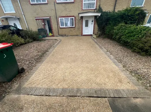 Clean driveway after pressure washing