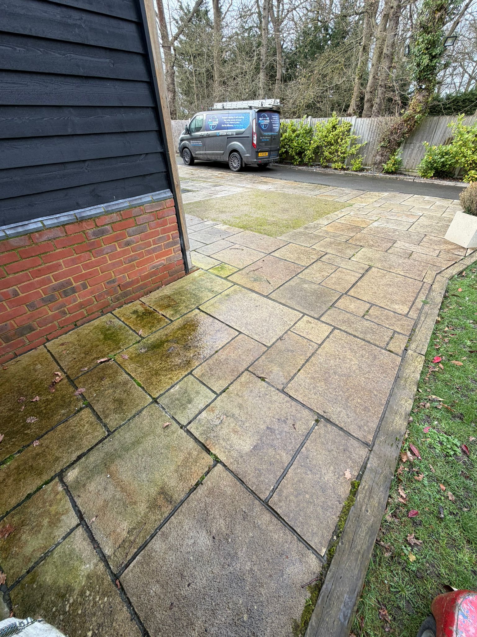Sandstone Patio Clean - before cleaning